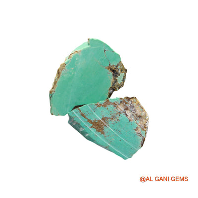 Natural Untreated Turquoise Loose Gemstone Fancy Rough From Arizona 2 Pcs 93.00 Cts 31X41X6 TO 32X45X4 MM TR-31