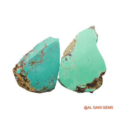 Natural Untreated Turquoise Loose Gemstone Fancy Rough From Arizona 2 Pcs 93.00 Cts 31X41X6 TO 32X45X4 MM TR-31