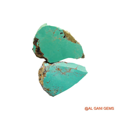 Natural Untreated Turquoise Loose Gemstone Fancy Rough From Arizona 2 Pcs 93.00 Cts 31X41X6 TO 32X45X4 MM TR-31
