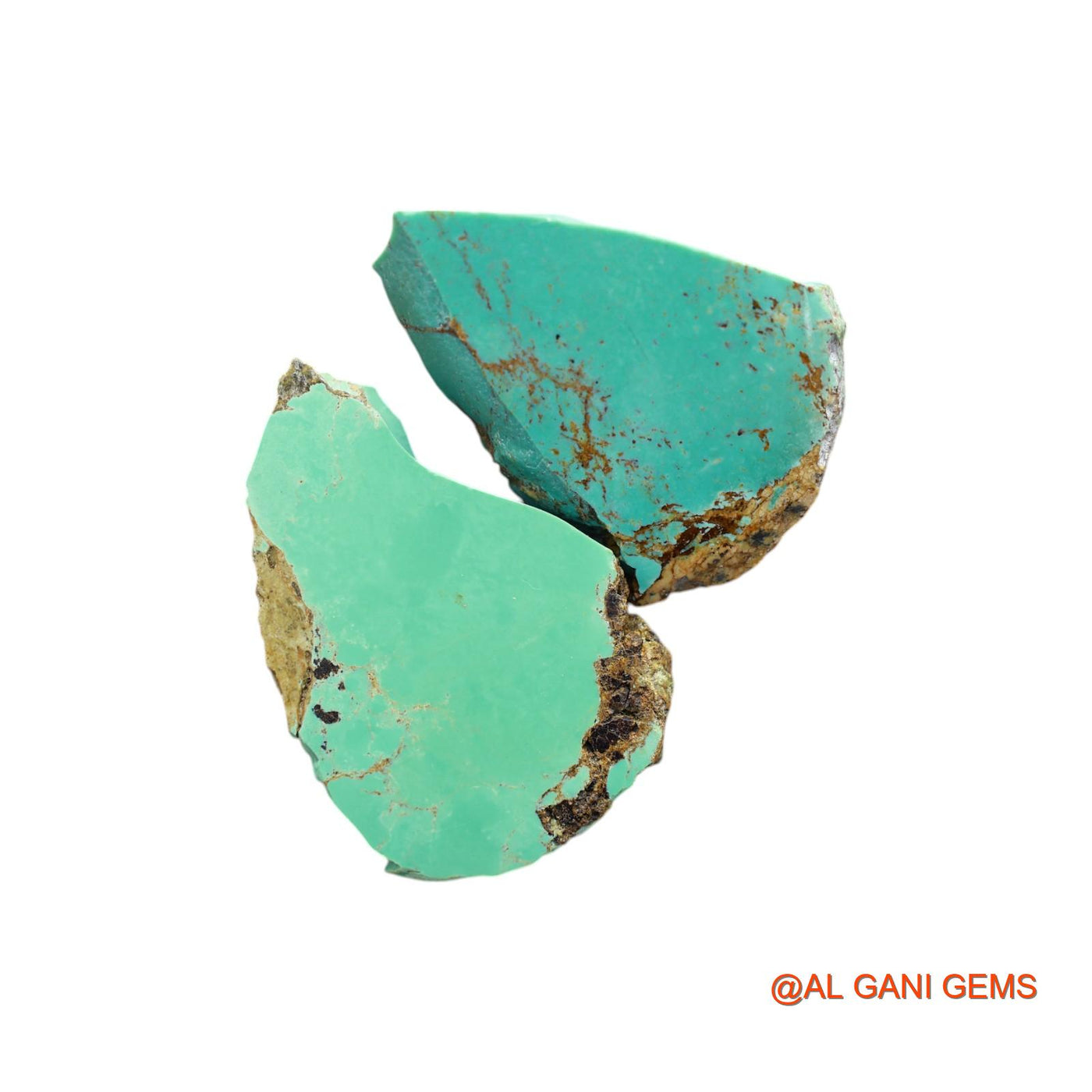 Natural Untreated Turquoise Loose Gemstone Fancy Rough From Arizona 2 Pcs 93.00 Cts 31X41X6 TO 32X45X4 MM TR-31