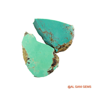 Natural Untreated Turquoise Loose Gemstone Fancy Rough From Arizona 2 Pcs 93.00 Cts 31X41X6 TO 32X45X4 MM TR-31