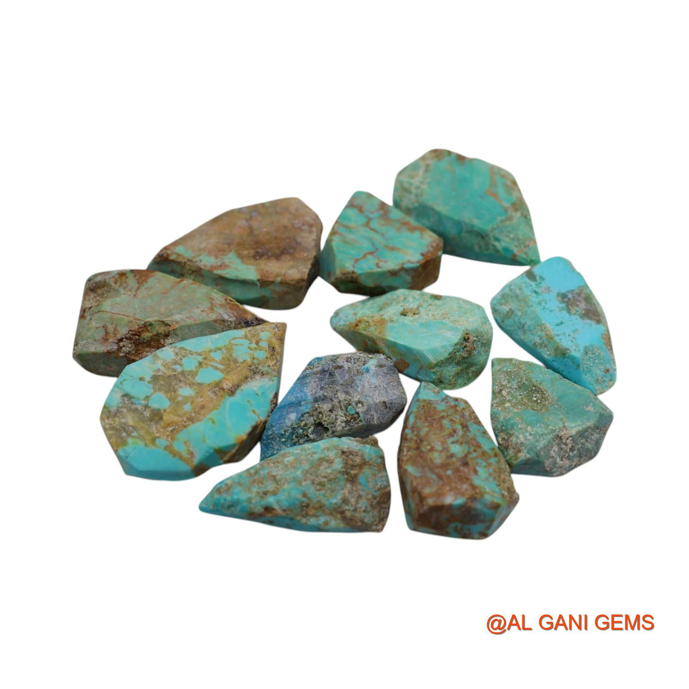 11 Pcs 194.00 Cts Natural Arizona Turquoise Loose Gemstone Fancy Rough Wholesale Lot 18X22X5 TO 20X33X7 MM TR-3