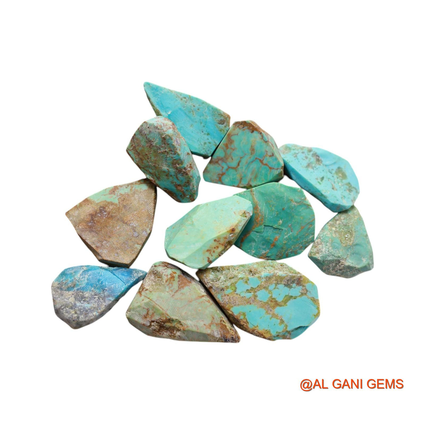 11 Pcs 194.00 Cts Natural Arizona Turquoise Loose Gemstone Fancy Rough Wholesale Lot 18X22X5 TO 20X33X7 MM TR-3