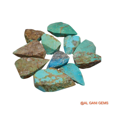 11 Pcs 194.00 Cts Natural Arizona Turquoise Loose Gemstone Fancy Rough Wholesale Lot 18X22X5 TO 20X33X7 MM TR-3