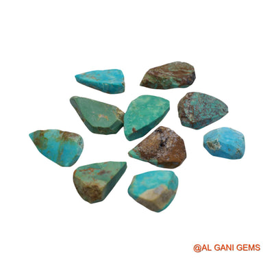 10 Pcs 158.00 Cts Natural Arizona Turquoise Loose Gemstone Fancy Rough Wholesale Lot 13X16X9 TO 16X28X6 MM TR-5