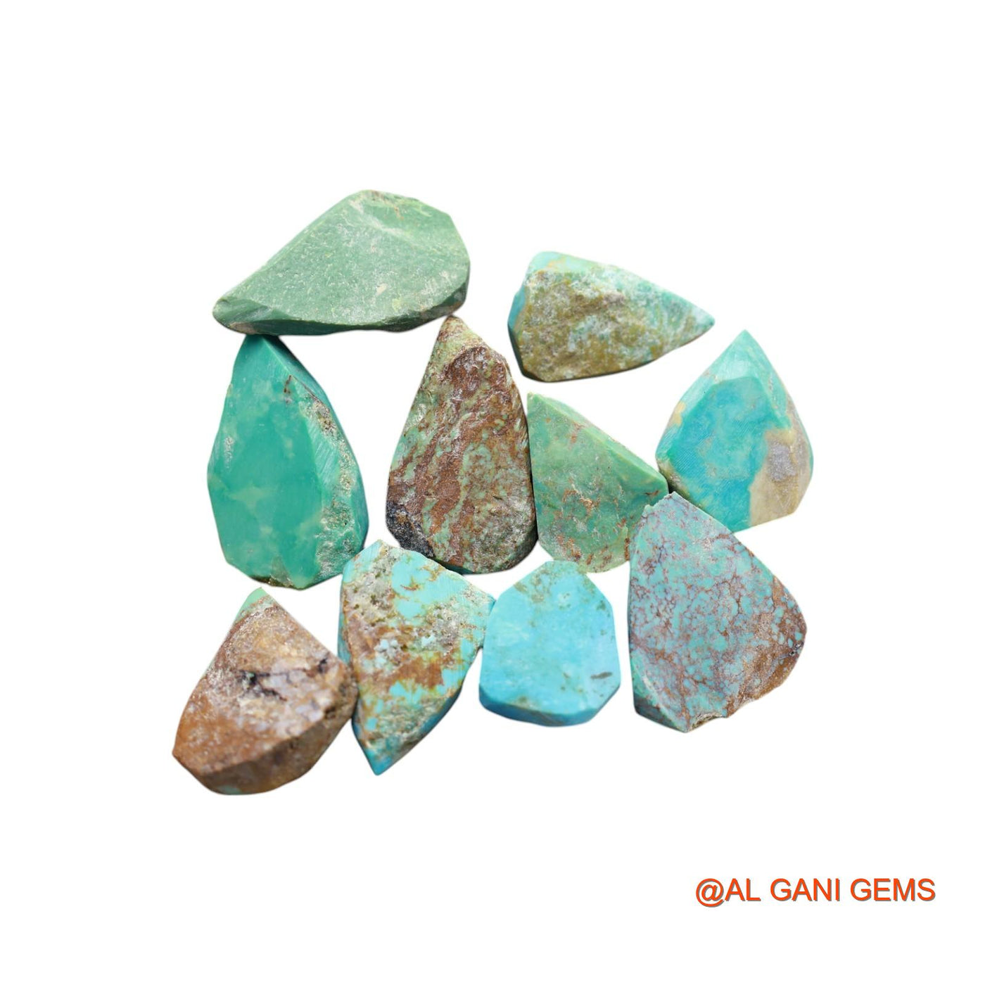 10 Pcs 158.00 Cts Natural Arizona Turquoise Loose Gemstone Fancy Rough Wholesale Lot 13X16X9 TO 16X28X6 MM TR-5