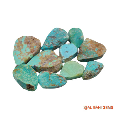 10 Pcs 187.00 Cts Natural Arizona Turquoise Loose Gemstone Fancy Rough Wholesale Lot 13X20X6 TO 21X30X7 MM TR-6