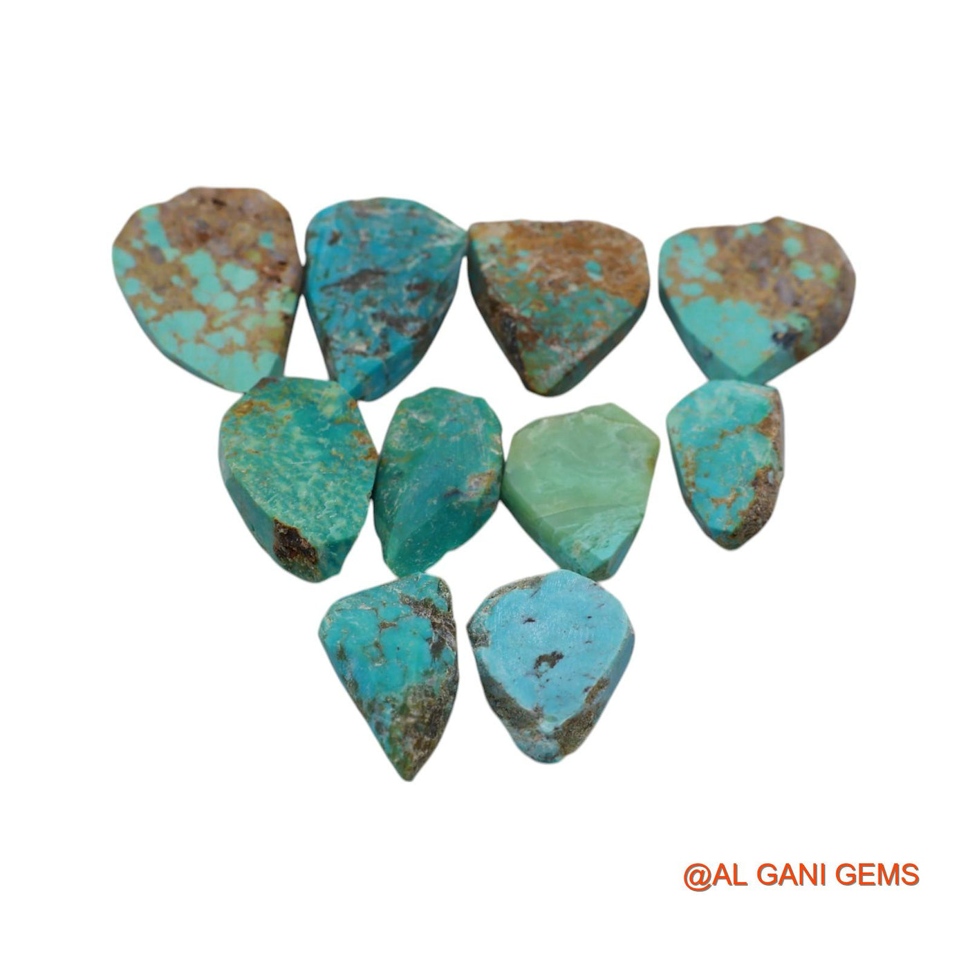 10 Pcs 187.00 Cts Natural Arizona Turquoise Loose Gemstone Fancy Rough Wholesale Lot 13X20X6 TO 21X30X7 MM TR-6