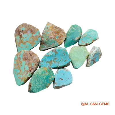 10 Pcs 187.00 Cts Natural Arizona Turquoise Loose Gemstone Fancy Rough Wholesale Lot 13X20X6 TO 21X30X7 MM TR-6