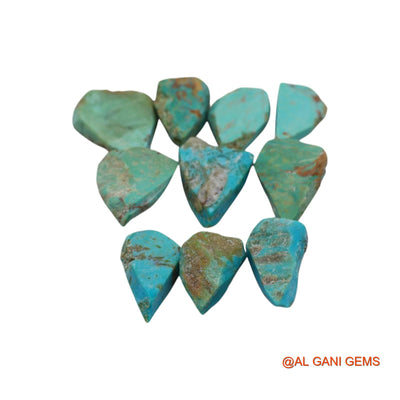 124.00 Cts Natural Arizona Turquoise Fancy Rough 10 Pcs Wholesale Lot Loose Gemstone 13X19X7 TO 21X26X4 MM TR-7