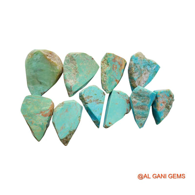 124.00 Cts Natural Arizona Turquoise Fancy Rough 10 Pcs Wholesale Lot Loose Gemstone 13X19X7 TO 21X26X4 MM TR-7