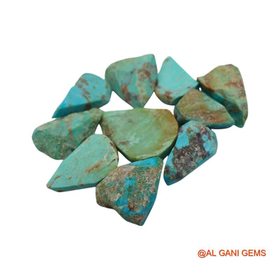 124.00 Cts Natural Arizona Turquoise Fancy Rough 10 Pcs Wholesale Lot Loose Gemstone 13X19X7 TO 21X26X4 MM TR-7