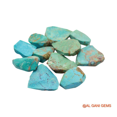 11 Pcs 155.00 Cts Natural Arizona Turquoise Loose Gemstone Fancy Rough Wholesale Lot 11X18X5 TO 22X26X6 MM TR-9