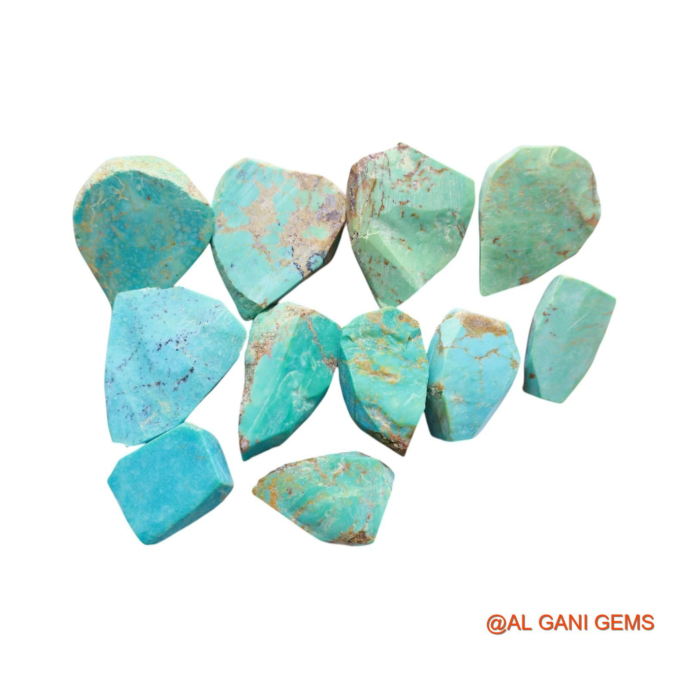 11 Pcs 155.00 Cts Natural Arizona Turquoise Loose Gemstone Fancy Rough Wholesale Lot 11X18X5 TO 22X26X6 MM TR-9