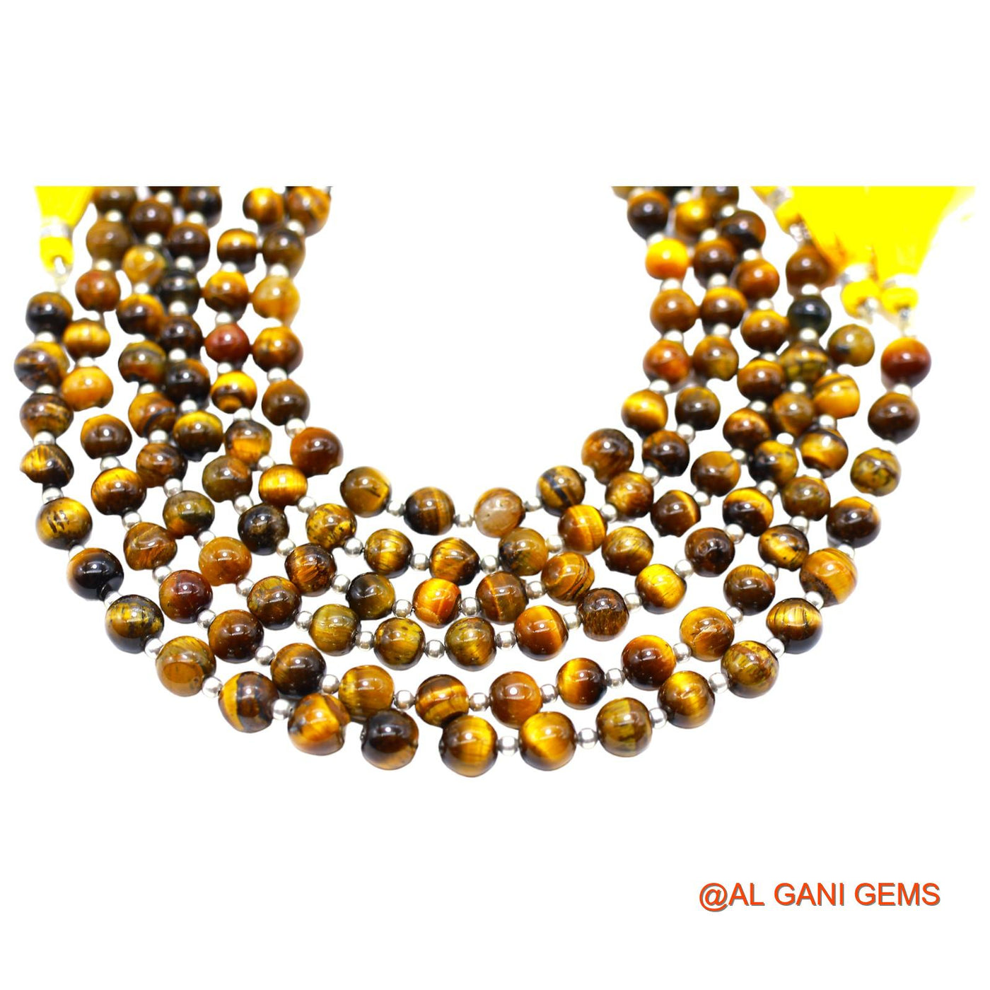 Natural Light Brown Tiger Eye Loose Strand 6 TO 7 MM Round Smooth Beads For Jewelry Craft 8" WB-10