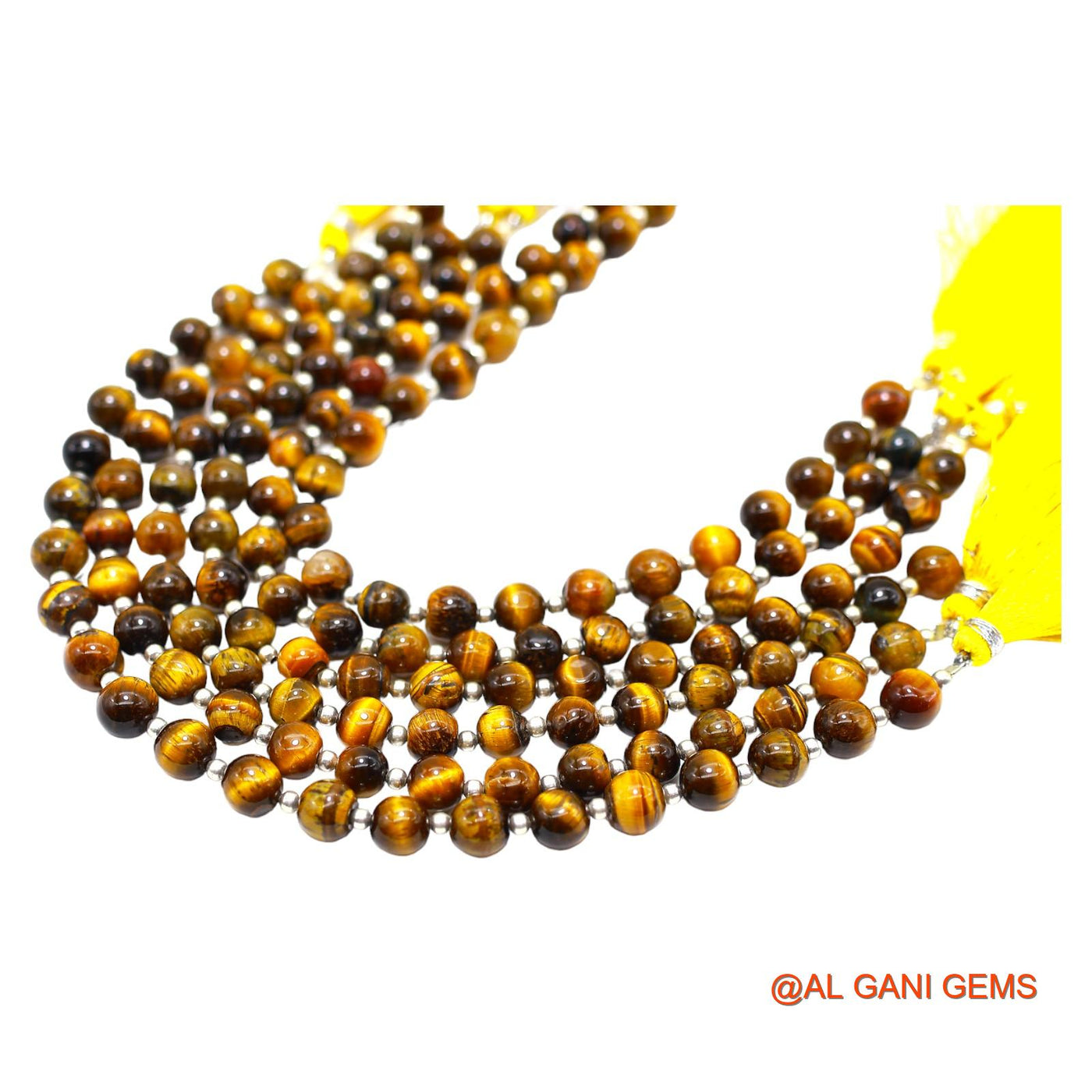 Natural Light Brown Tiger Eye Loose Strand 6 TO 7 MM Round Smooth Beads For Jewelry Craft 8" WB-10