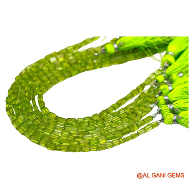 Natural Peridot Beads 3X5 TO 3X6 MM Smooth Fancy Light Green Loose Strand 8" For Healing WB-11