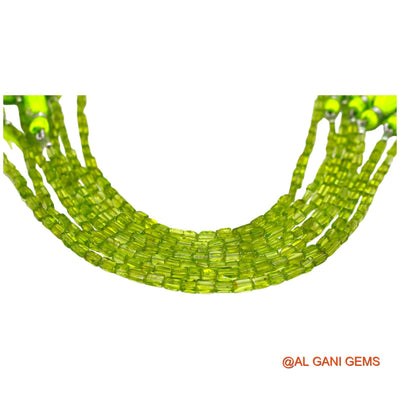 Natural Peridot Beads 3X5 TO 3X6 MM Smooth Fancy Light Green Loose Strand 8" For Healing WB-11
