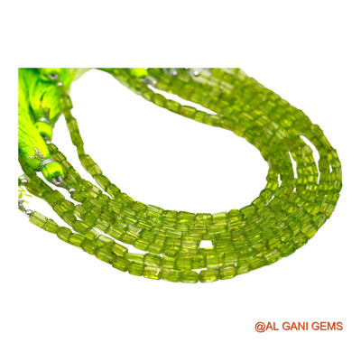 Natural Peridot Beads 3X5 TO 3X6 MM Smooth Fancy Light Green Loose Strand 8" For Healing WB-11