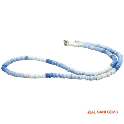 Smooth Blue Opal Bead Round Boho October Handcrafted Daughter Necklace WB-13
