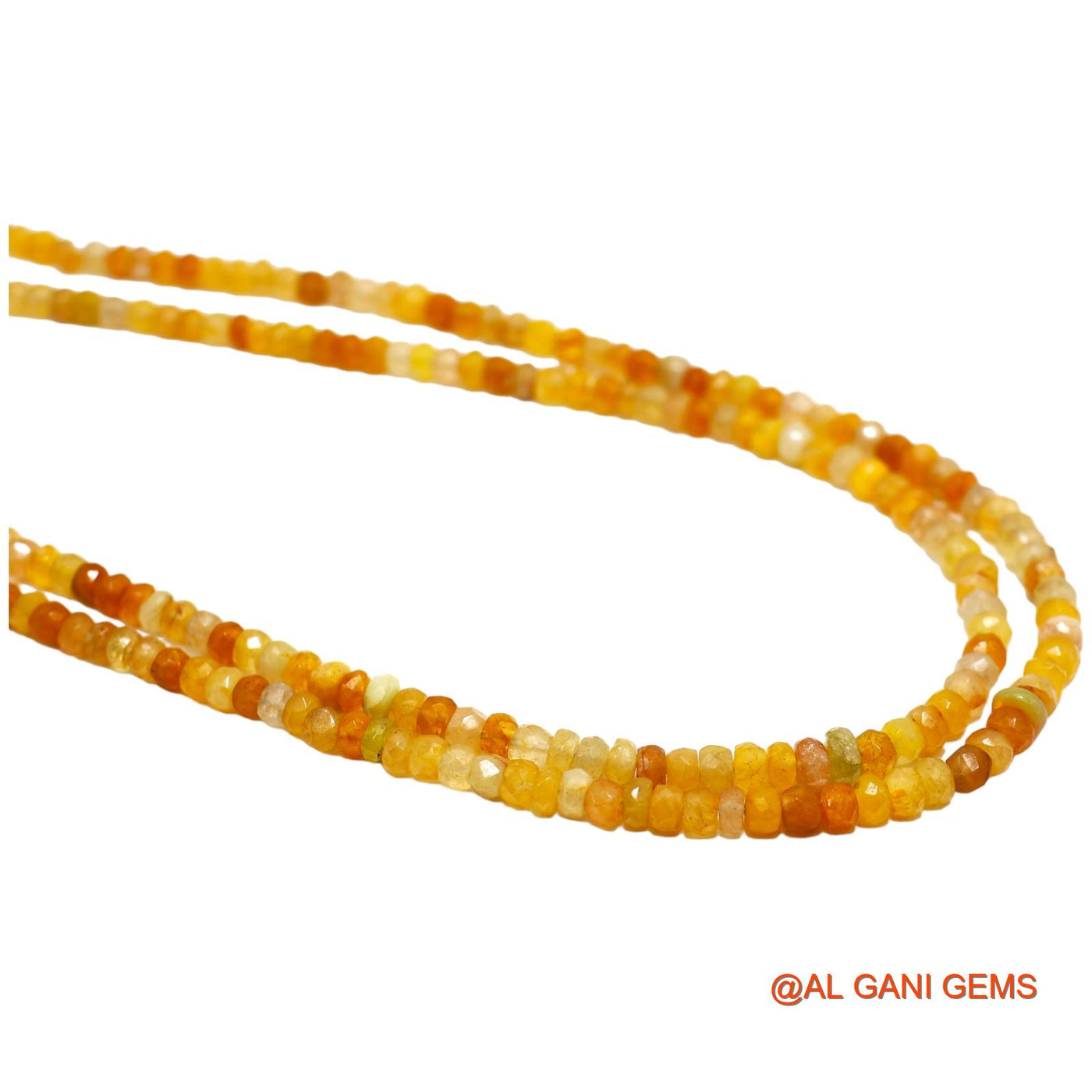 Round Faceted Multi Color Hessonite Beads Art Deco Handcrafted Necklace WB-16