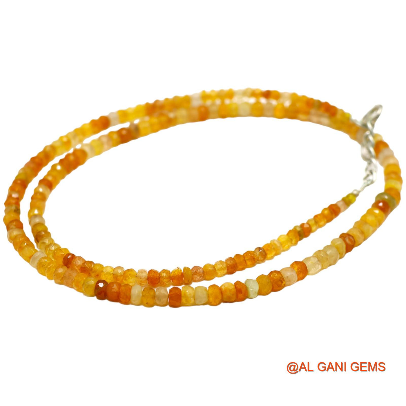 Round Faceted Multi Color Hessonite Beads Art Deco Handcrafted Necklace WB-16