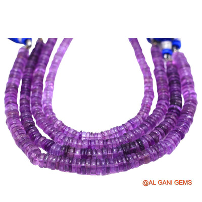 Round Smooth 4 TO 6 MM Beads Natural Purple Amethyst Gemstone Strands For Jewelry 8" WB-18