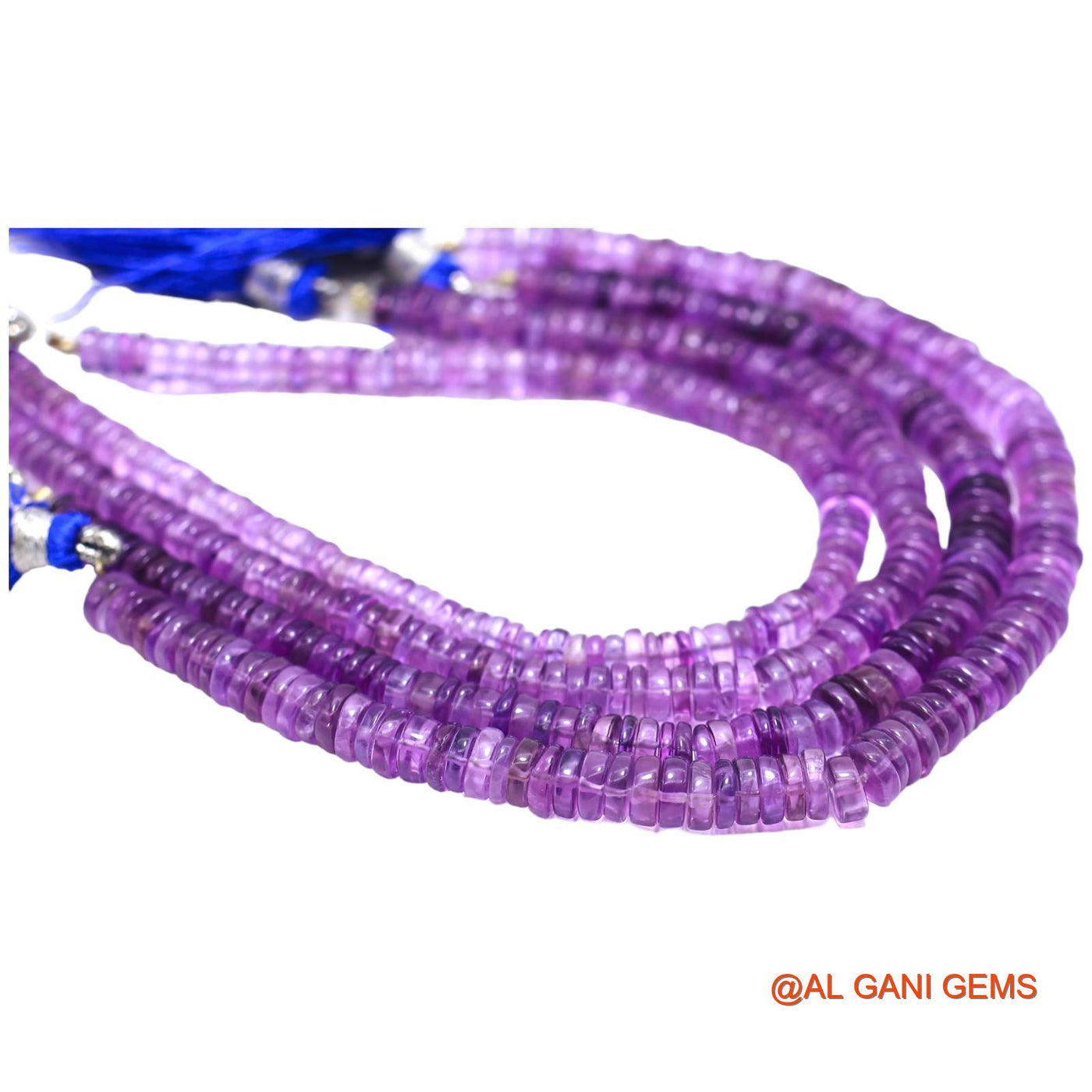 Round Smooth 4 TO 6 MM Beads Natural Purple Amethyst Gemstone Strands For Jewelry 8" WB-18