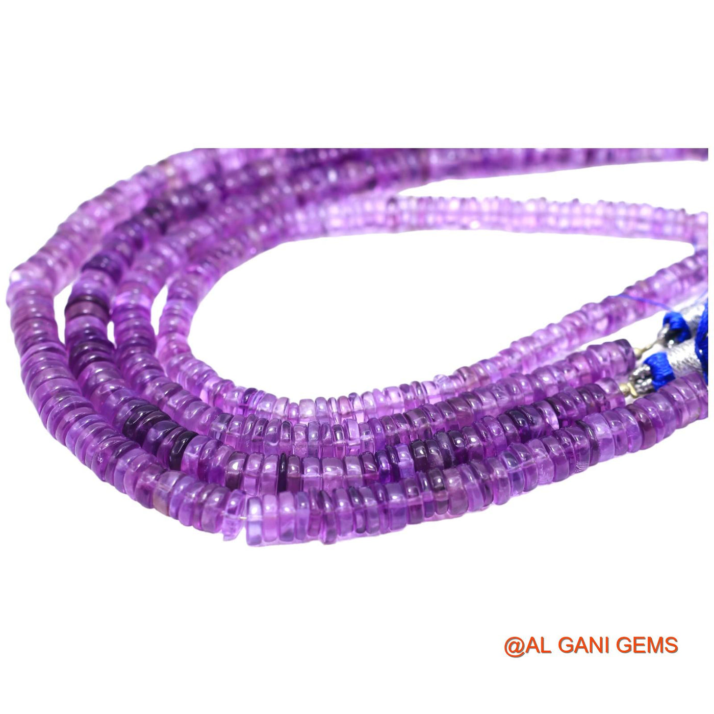 Round Smooth 4 TO 6 MM Beads Natural Purple Amethyst Gemstone Strands For Jewelry 8" WB-18