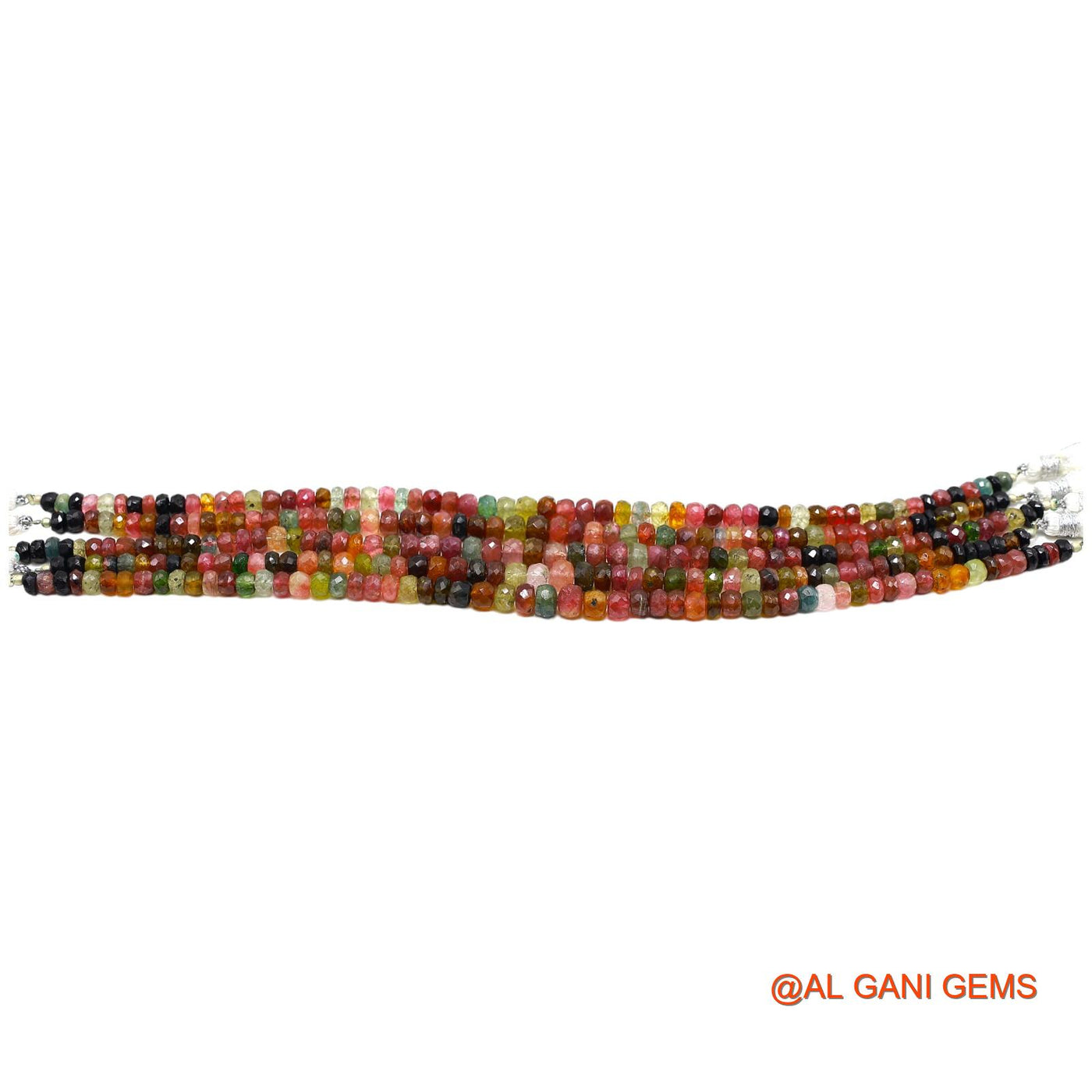 Natural Multi Tourmaline Beads 4 TO 6 MM Faceted Round Multi Color Loose Strand 8" For Healing WB-1