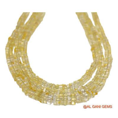 Fancy Smooth Light yellow Citrine Beads Dainty November Artisan Necklace WB-20