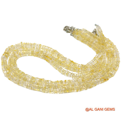 Fancy Smooth Light yellow Citrine Beads Dainty November Artisan Necklace WB-20