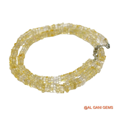 Fancy Smooth Light yellow Citrine Beads Dainty November Artisan Necklace WB-20