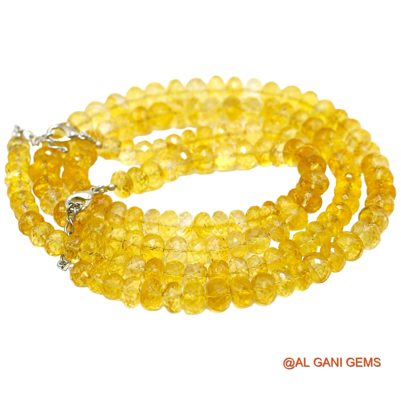 Faceted Golden Rutile Beads Round Dainty Wedding Handmade Boho Necklace WB-42