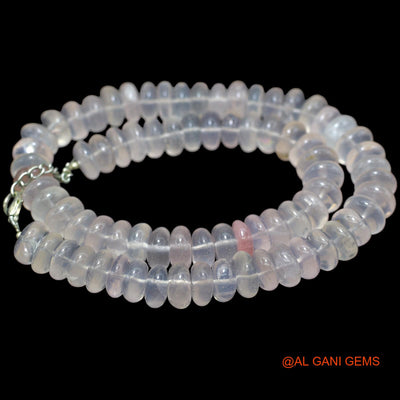 Smooth 11 MM Light Pink Rose Quartz Beads Round Dainty Daughter Necklace WB-43