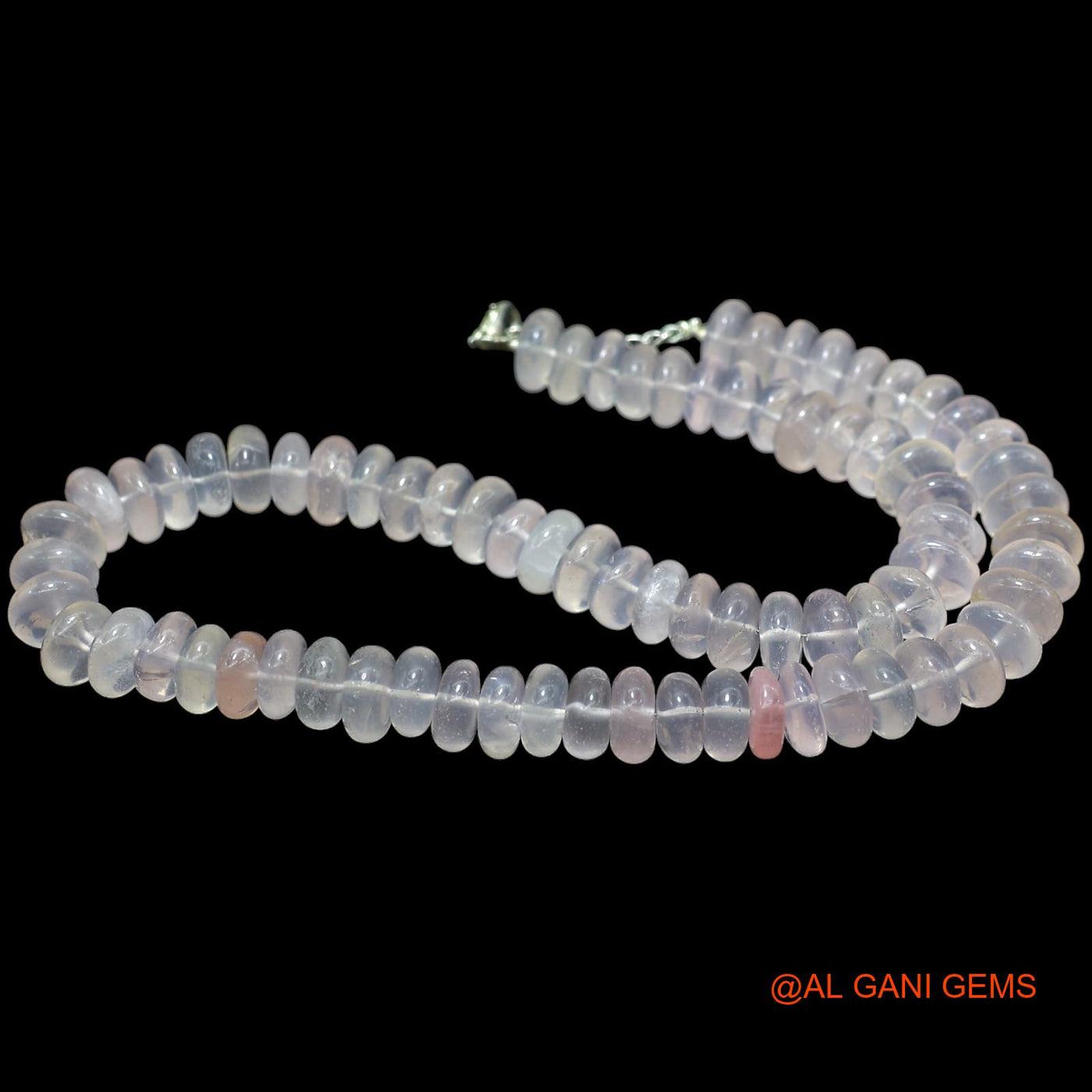Smooth 11 MM Light Pink Rose Quartz Beads Round Dainty Daughter Necklace WB-43