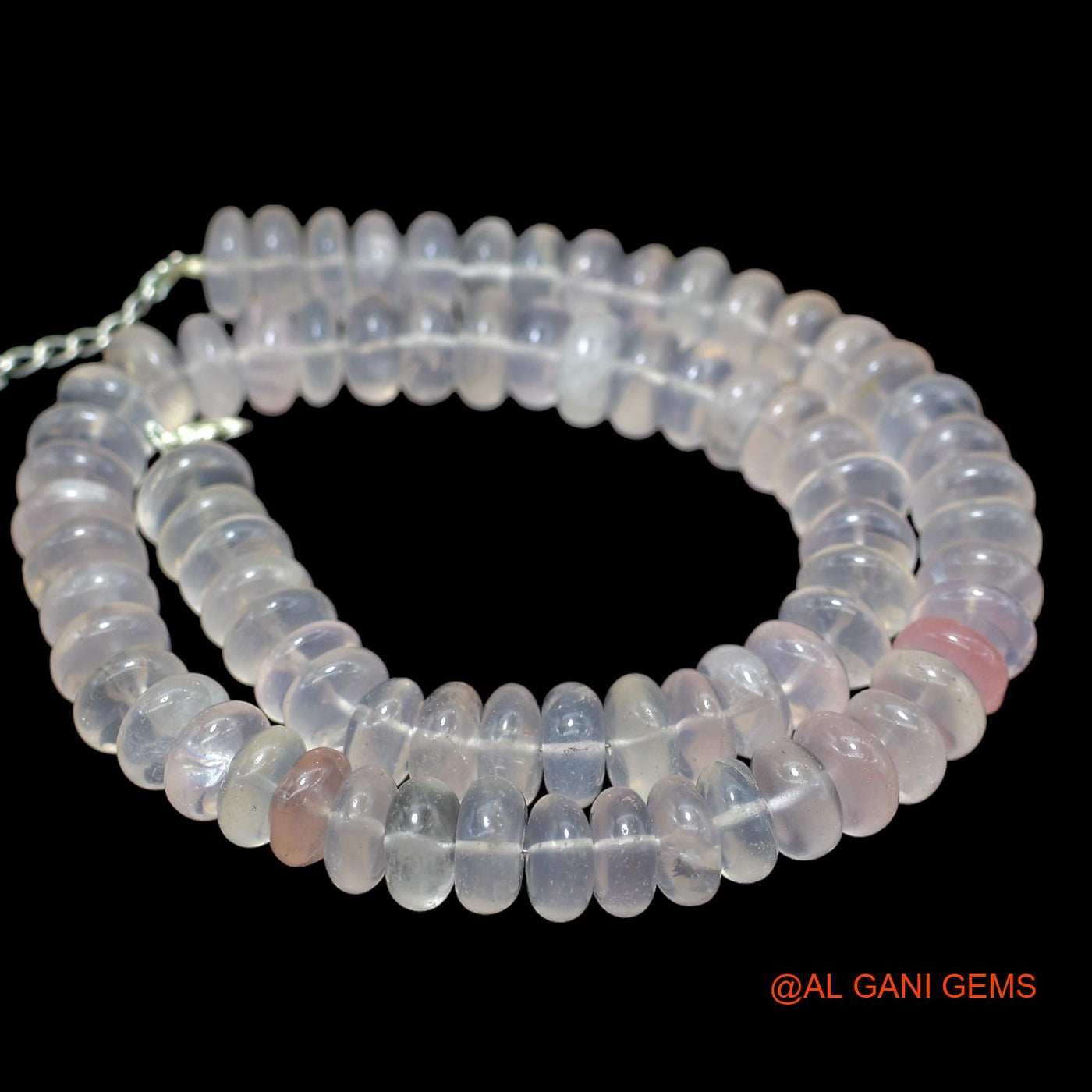 Smooth 11 MM Light Pink Rose Quartz Beads Round Dainty Daughter Necklace WB-43