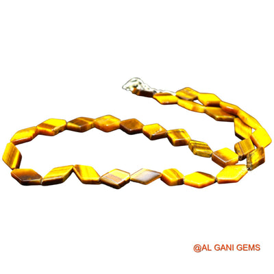 Smooth Light Brown Tiger Eye Beads Marquise Dainty Mother Boho Necklace WB-45