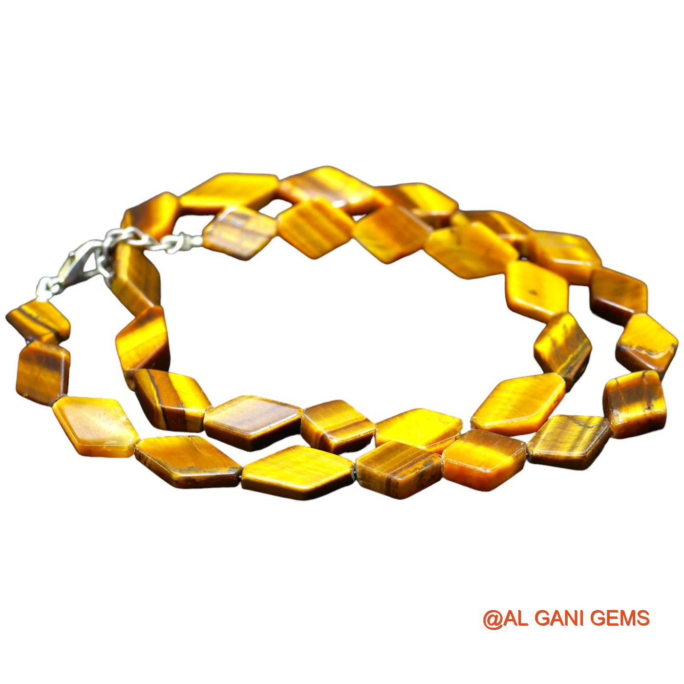 Smooth Light Brown Tiger Eye Beads Marquise Dainty Mother Boho Necklace WB-45