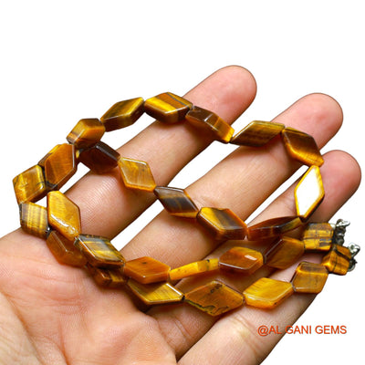Smooth Light Brown Tiger Eye Beads Marquise Dainty Mother Boho Necklace WB-45