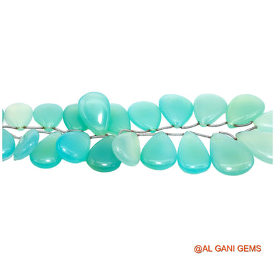 Pear Smooth Multi Color Aqua Chalcedony Bead Dainty Anniversary Necklace WB-57