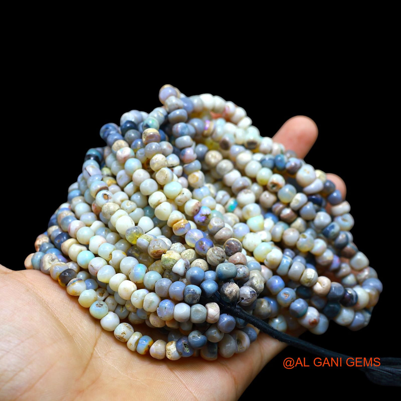 Rondelle Smooth Loose Beads Strand 5 TO 8 MM Multi Color Natural Opal Gemstone Handmade 16" WB-61