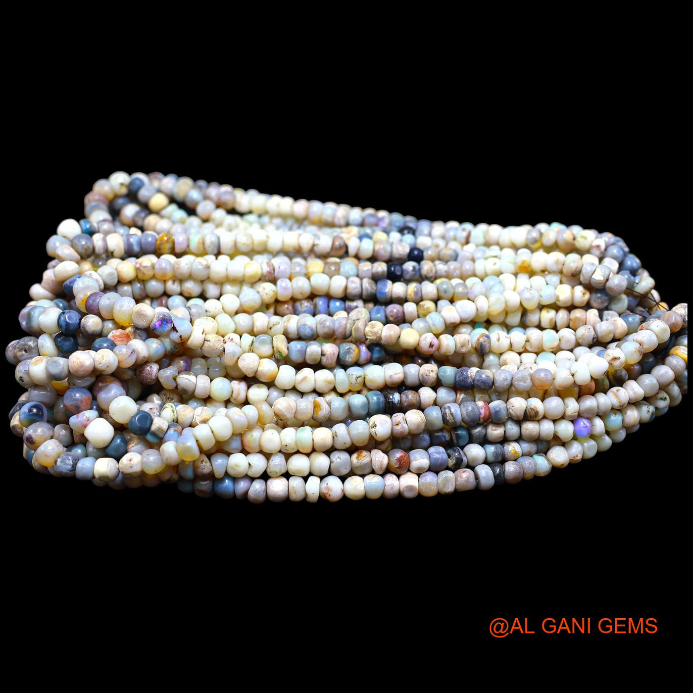 Rondelle Smooth Loose Beads Strand 5 TO 8 MM Multi Color Natural Opal Gemstone Handmade 16" WB-61