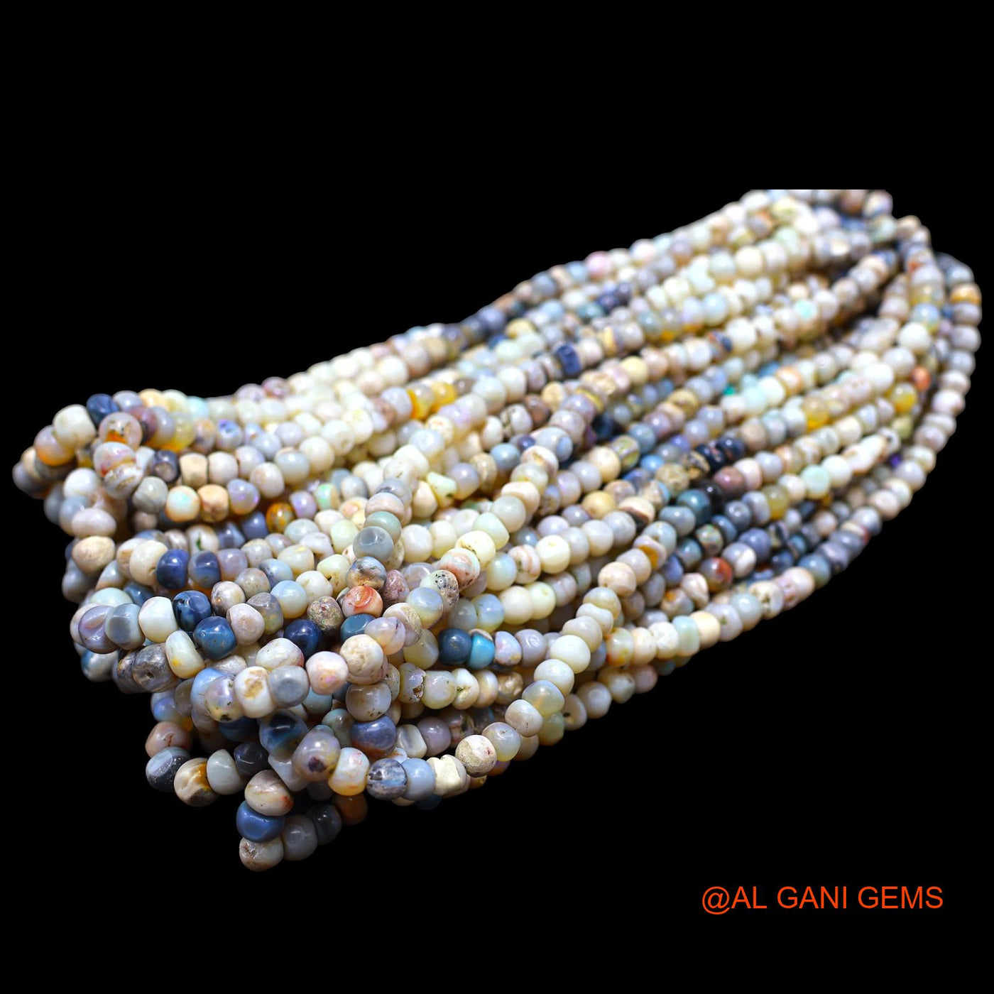 Rondelle Smooth Loose Beads Strand 5 TO 8 MM Multi Color Natural Opal Gemstone Handmade 16" WB-61