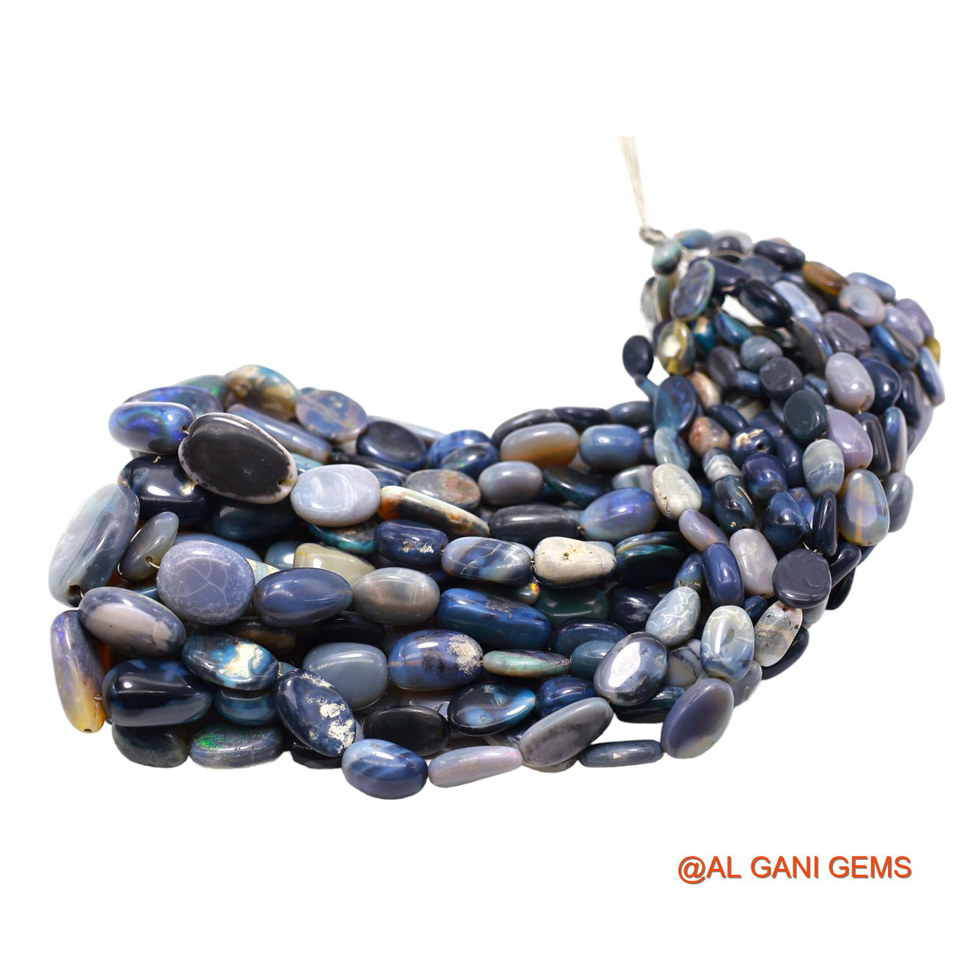 Natural Multi Color Opal Loose Strand 6X7 TO 12X6 MM Fancy Smooth Beads For Jewelry Craft 16" WB-63