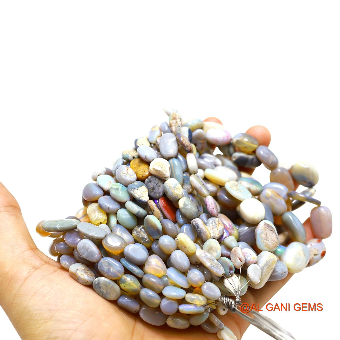 Natural Multi Color Opal Loose Strand 7X8 TO 12X16 MM Fancy Smooth Beads For Jewelry Craft 14" WB-64