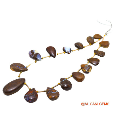 Handmade Natural Opal Gemstone 8X12 TO 12X22 MM Pear Smooth Multi Color Beads Loose Strand 8,10" WB-69