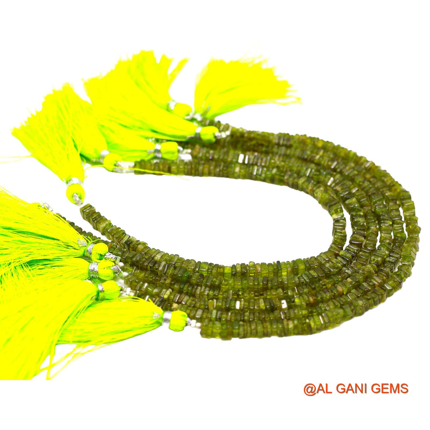 Natural Green Vesuvianite Loose Strand 3 TO 4 MM Fancy Smooth Beads For Jewelry Craft 8" WB-6