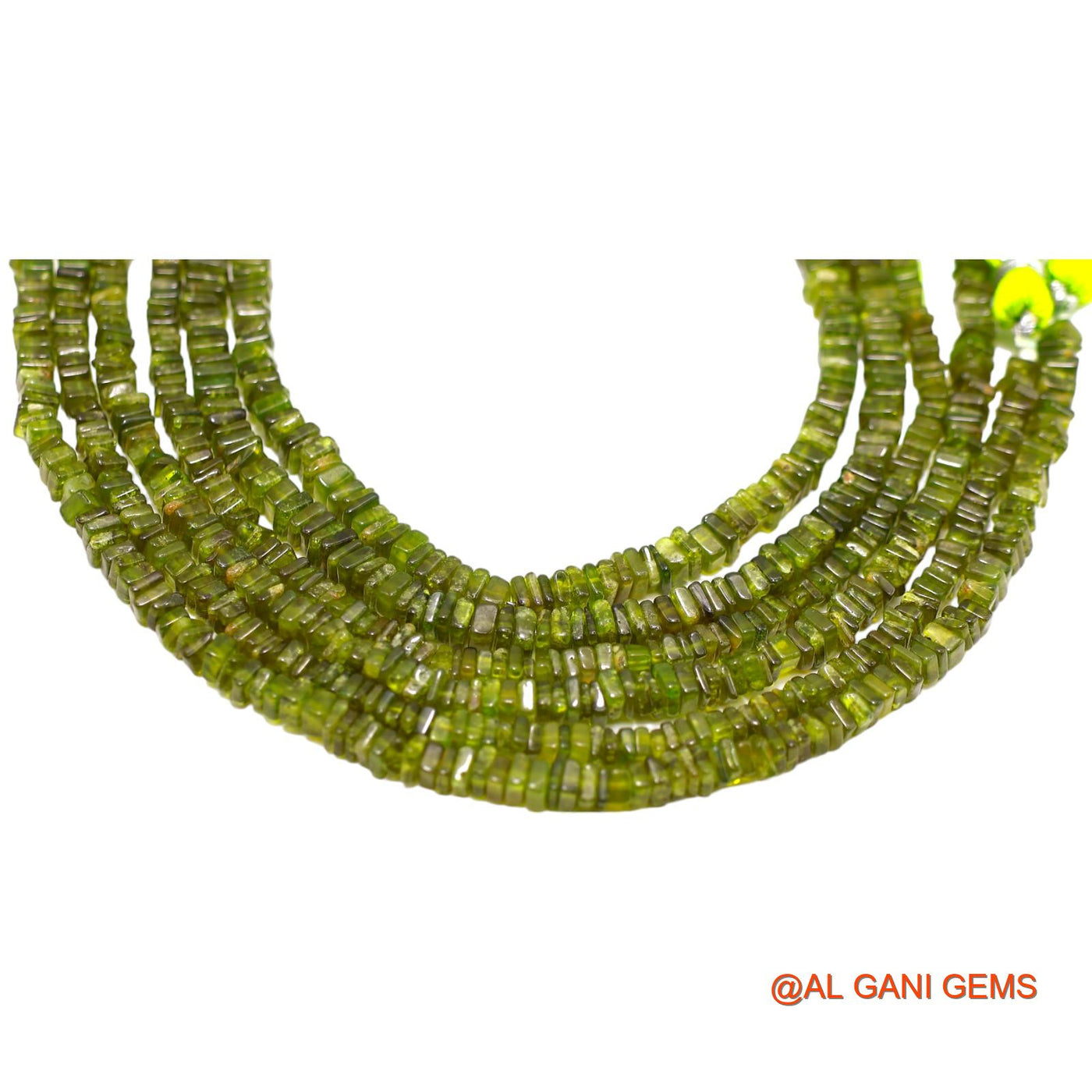 Natural Green Vesuvianite Loose Strand 3 TO 4 MM Fancy Smooth Beads For Jewelry Craft 8" WB-6