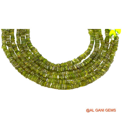 Natural Green Vesuvianite Loose Strand 3 TO 4 MM Fancy Smooth Beads For Jewelry Craft 8" WB-6
